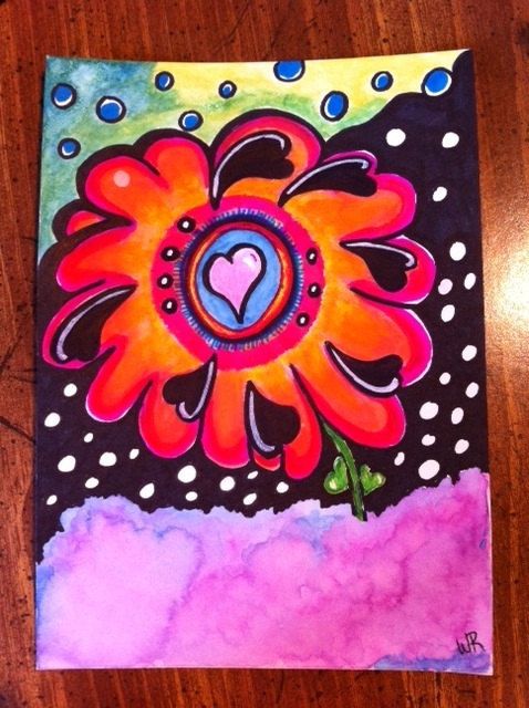 sharpie and watercolor painting 9