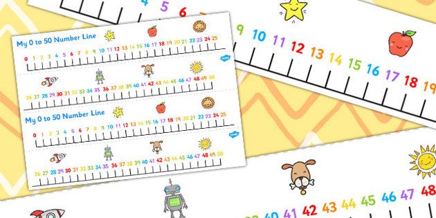 numbers 0 50 on a number line number line math