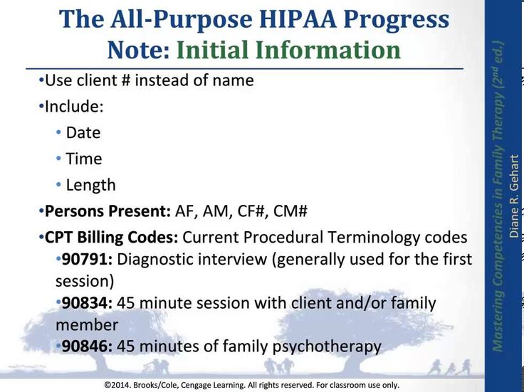 mental health progress notes