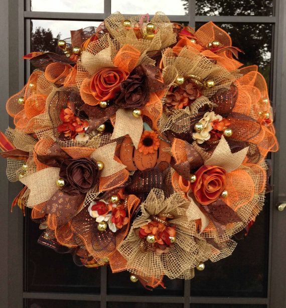 72 best wreaths images on pinterest wreath ideas fall wreaths autumn ruffle design deco mesh wreath in by decowreathbylinda 90 00