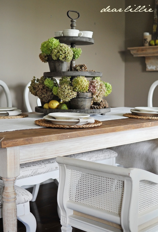 Best 36 Tablescapes Images On Pinterest Table Decorations Tray Great Rustic Centerpiece With Some Simple Greenery Could Take You From Spring All The Way Centerpiecesdining Table