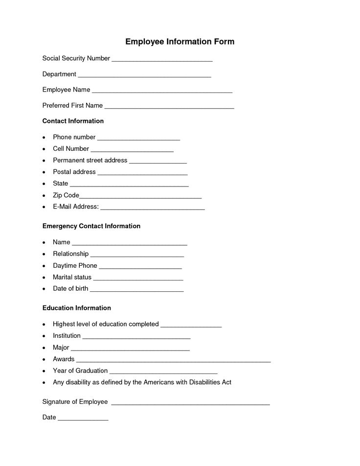 employees information template - Goalgoodwinmetals