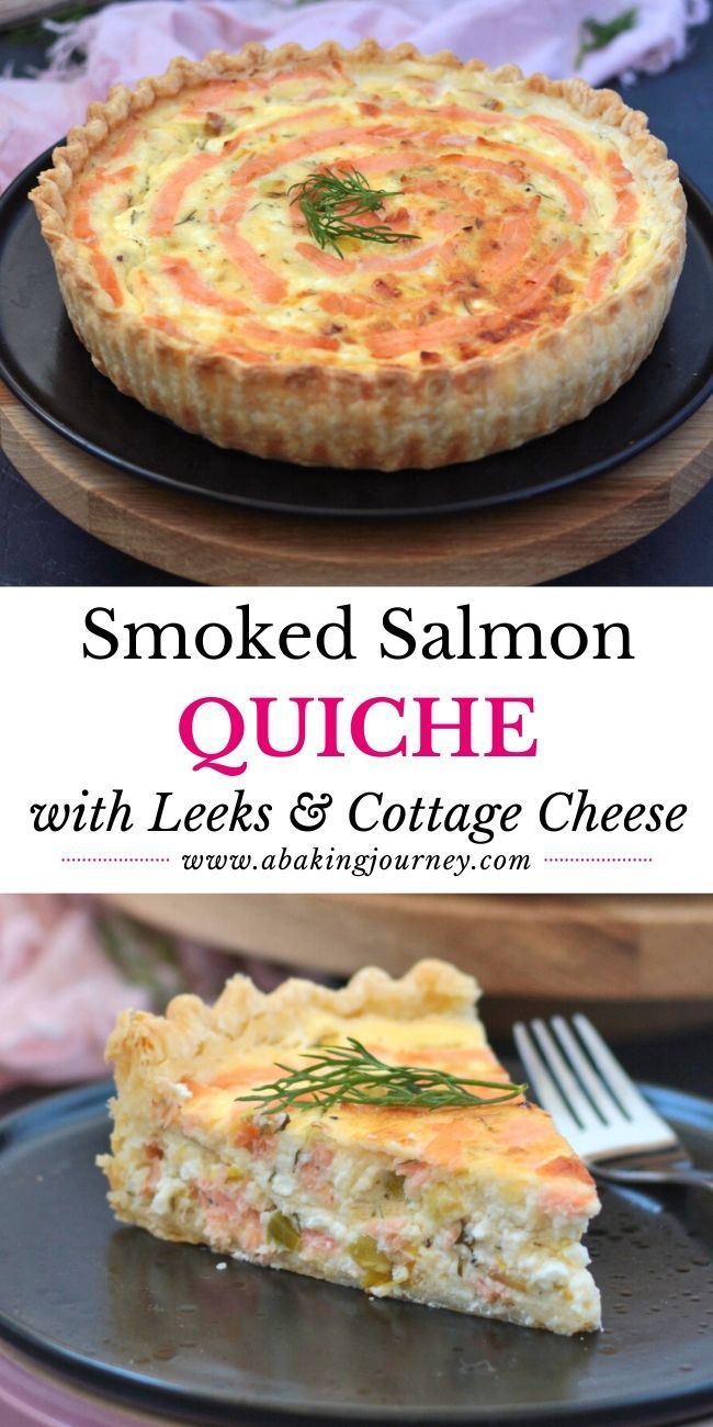 Smoked Salmon Quiche with Leeks & Cottage Cheese | Salmon quiche