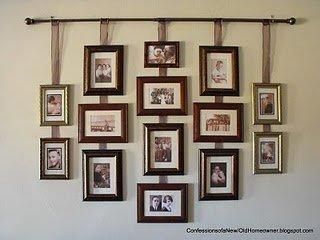63 Best Cur Home Projects Images On Pinterest For The Hanging Pictures From Curtain Rod With Ribbon Love This Idea