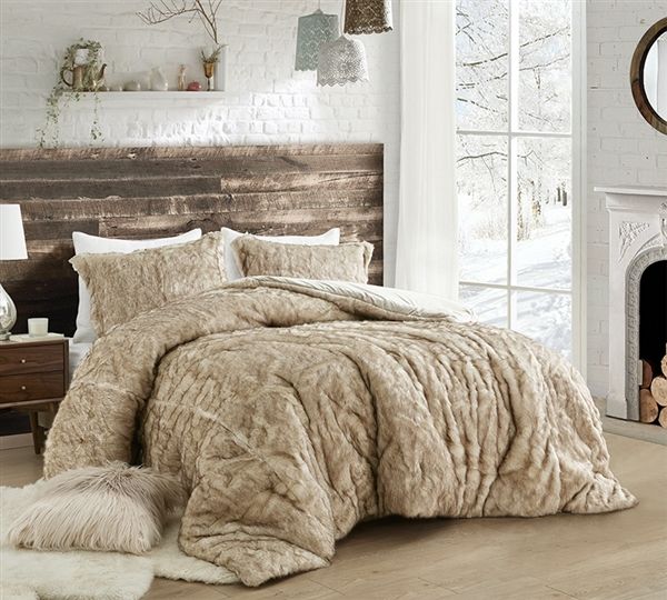 Twin Queen Or King Extra Large Comforter Arctic Bear Tundra Brown Coma Inducer Plush Bedding With Oversized Dimensions Sets Comforter Sets, Extra Wide Comforter For King Size Bed