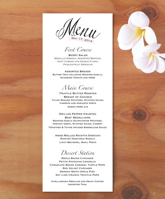 simple yet chic elegant formal dinner menu by natasha and holland formal dinner menus