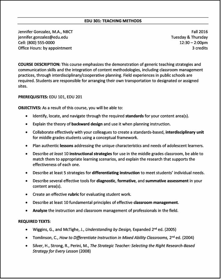 sample syllabus template