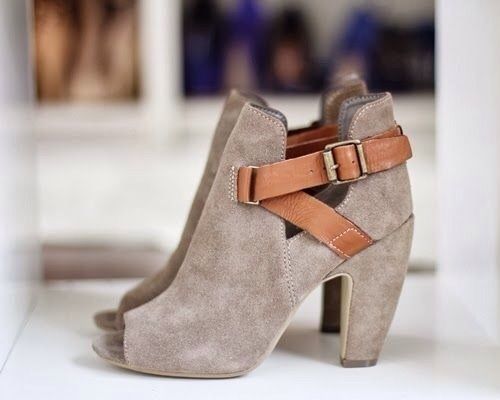 46 best Scoots images on Pinterest | Ladies shoes, Flats and Boots steve madden gray suede peep-toe booties.