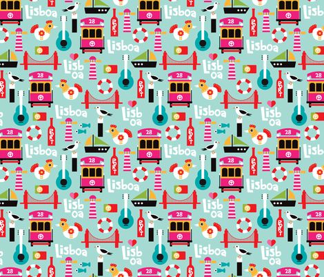 261 Best Little Smilemakers Fabric Wallpaper Images On Colorful Retro Style Lisbon Lisboa Travel Icons Ilration Pattern The World Fabric Design