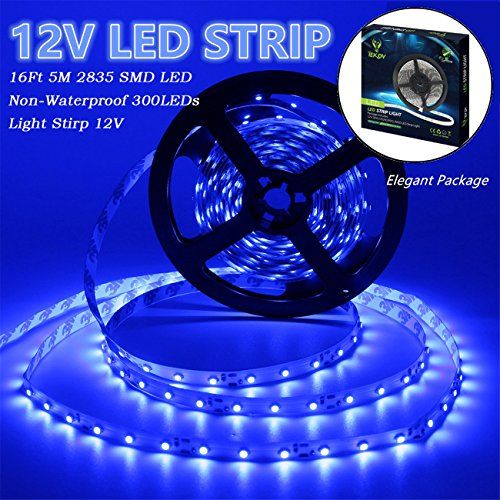 Blue LED Strip Light SMD Flexible Tape 300 leds DC12V indoor lighting rope 16ft