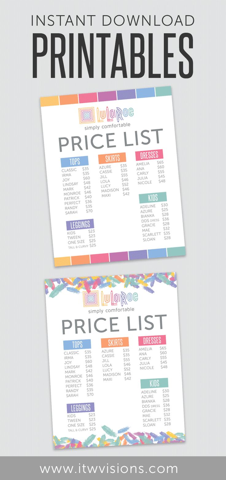 Lularoe business instant download printable price list chart. This is Lularoe business instant download printable price list chart. This is
