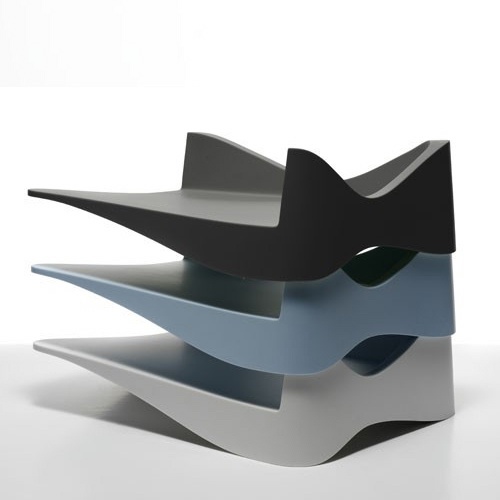 Desktop Accessory 3548A02-06 Arc Collection Grey U Brands Metal Letter Tray