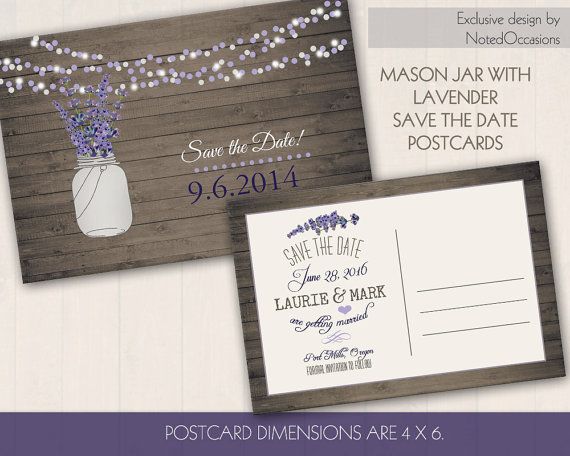 rustic save the dates postcards