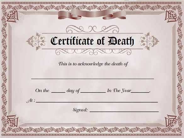 7 death certificate templates free word pdf documents download Template.net #SampleResume #BirthCertificateTemplateWord