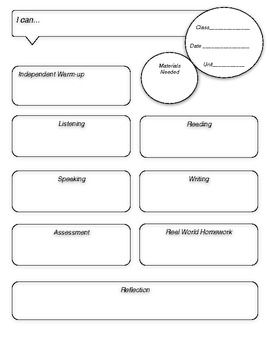 world language lesson plan template spanish pinterest lesson