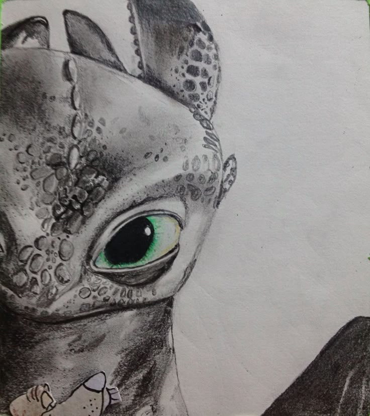 Cute drawing of Toothless from How to Train Your Dragon. Dessin de 