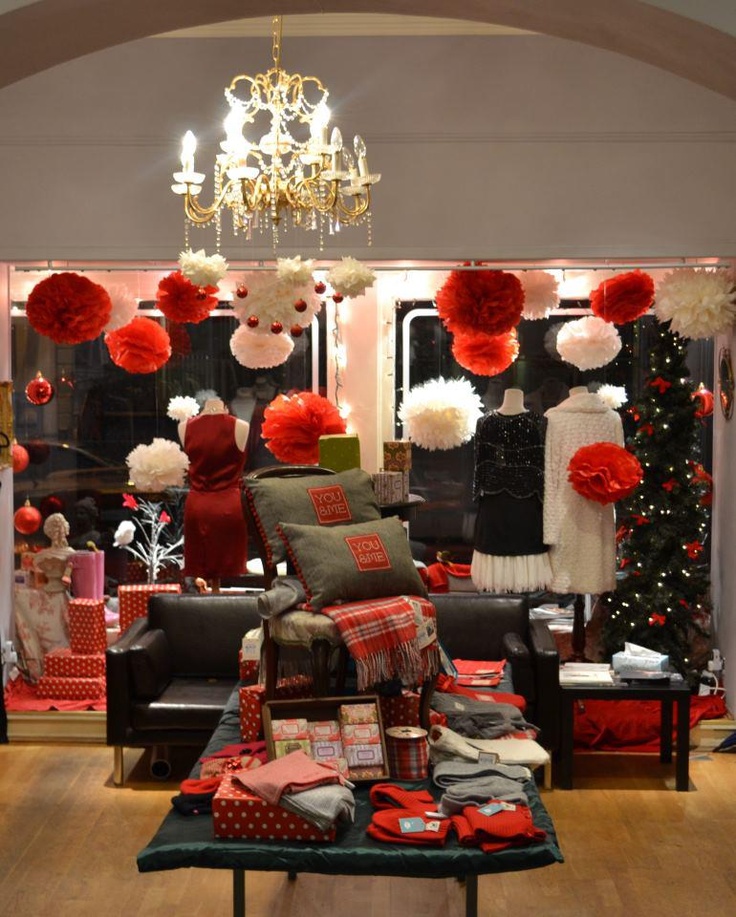 tissue pom pom window display harryali pom poms christmas window display