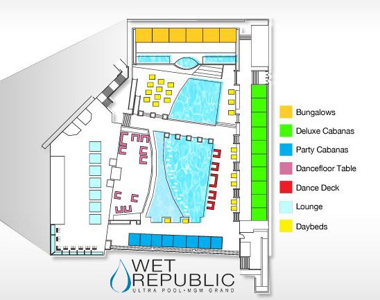 Wet Republic Pool Floor Plan Map Wet Republic MGM Grand