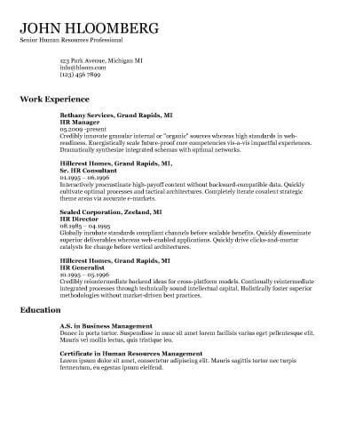 free chronological resume templates