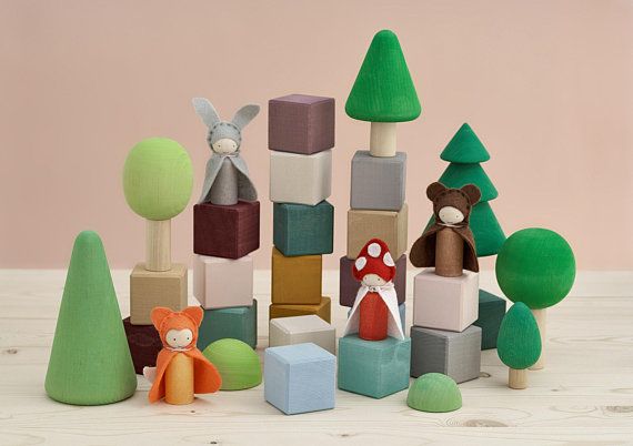 Christmas Contemporary Card Holder Wooden Pegs Pack of 18