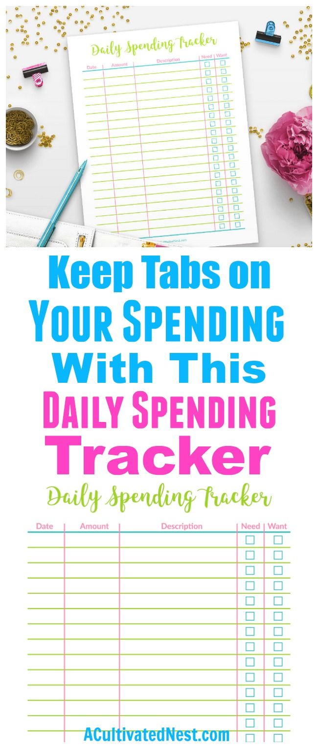 printable daily spending tracker