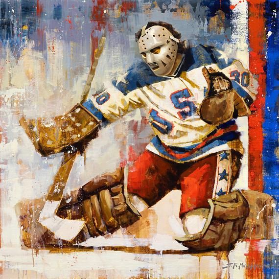Bernie Parent Canvas Print Goalie Philadephia Flyers Hockey Wall Art Gift