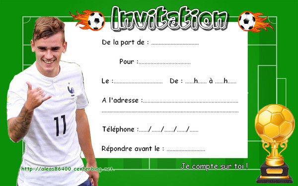 Carte D Invitation Anniversaire Garcon Football Unique Cartes Invitations Foot Antoine Griezma Carte Invitation Anniversaire Anniversaire Foot Carte Invitation Carte D Invitation Anniversaire Garcon Football Unique Cartes Invitations Foot Antoine Griezma Carte Invitation Anniversaire Anniversaire Foot Carte Invitation