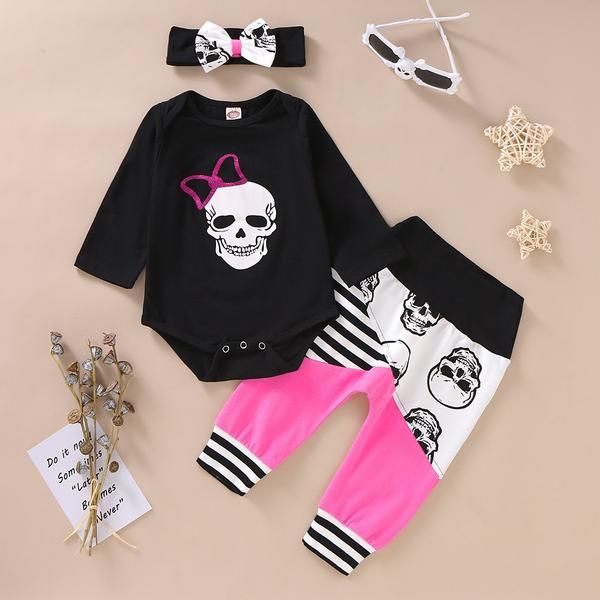 Up to Date Baby Baby T-Shirt Langarm Cute Skulls