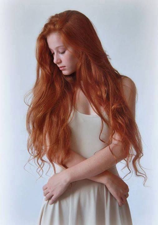 Redhead cute screaming long hair