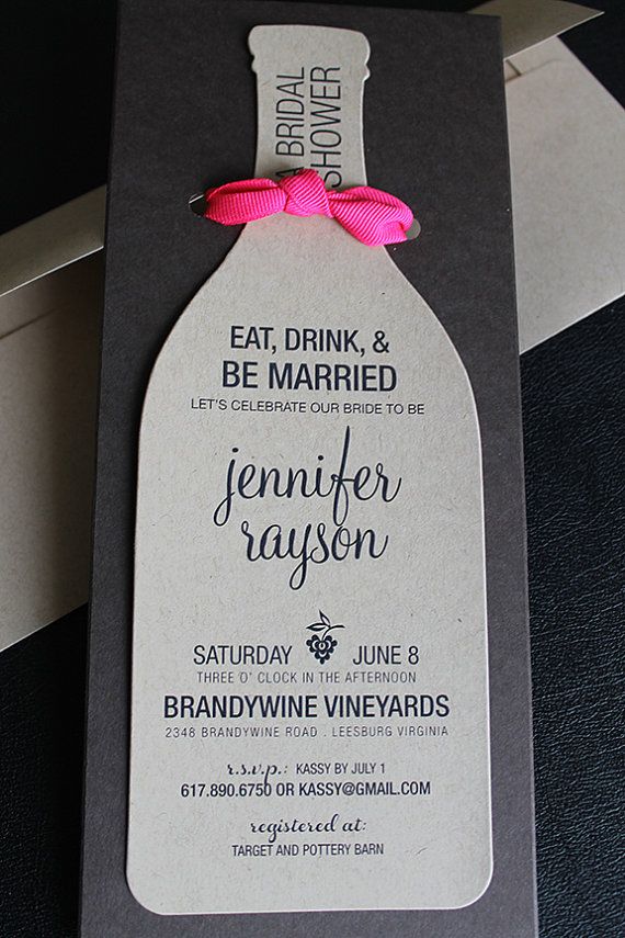 wine bridal shower invitations