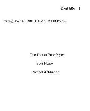 apa format title page