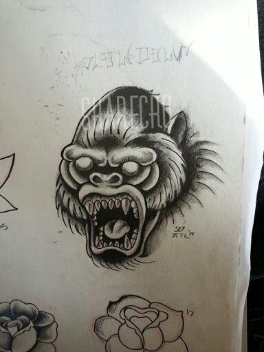 cartoon gorilla tattoo cartoon gorilla tattoo