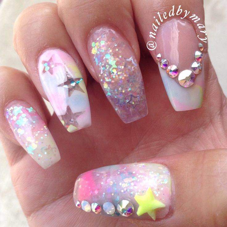 Top 25+ Best 3d Nails Art Ideas On Pinterest 3d Nail Art, 3d Colorful rainbow unicorn stars Swarovski crystals 3d nail art star coffin nails - Top 25+ Best 3d Nails Art Ideas On Pinterest 3d Nail Art, 3d