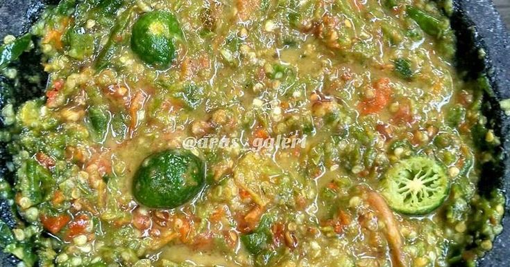 Sambal Ijo Terasi Pedas Resep masakan indonesia Makanan Sambal Ijo Terasi Pedas Resep masakan indonesia Makanan