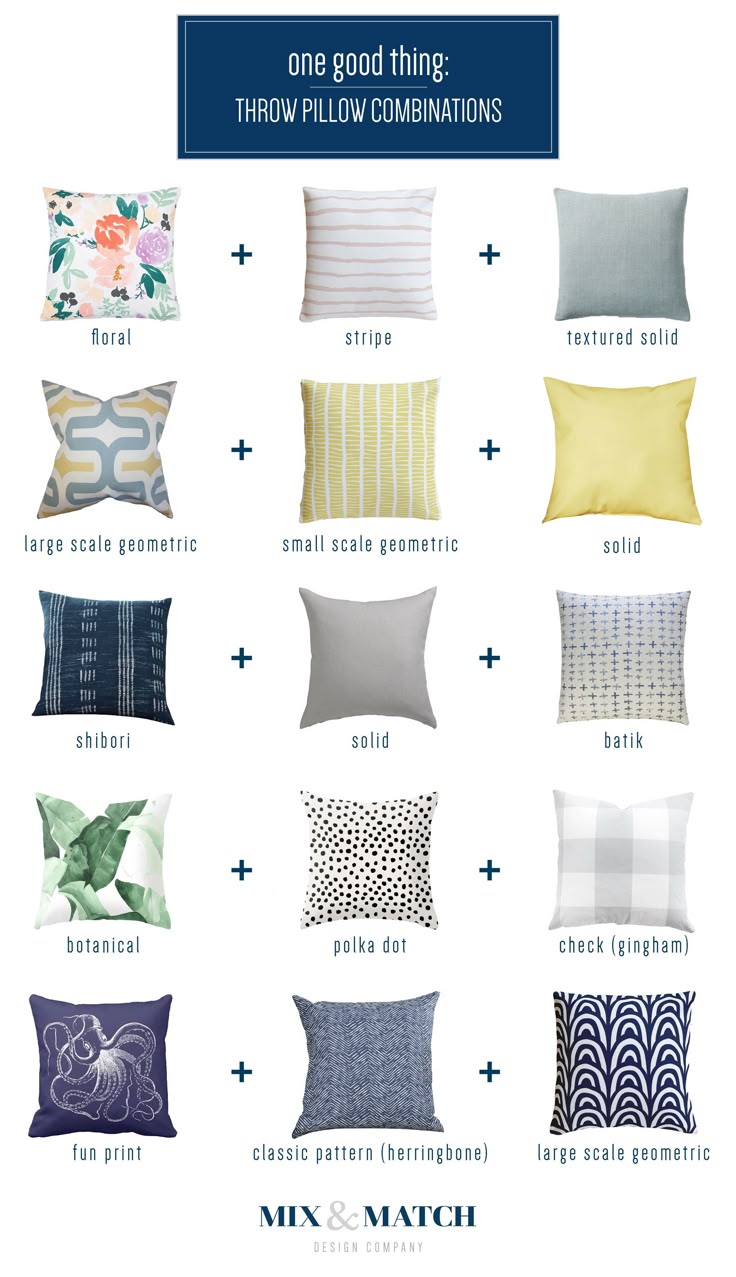 One Good Thing: Throw Pillow Combinations Pillow fabric, Throw pillows and Pillows
