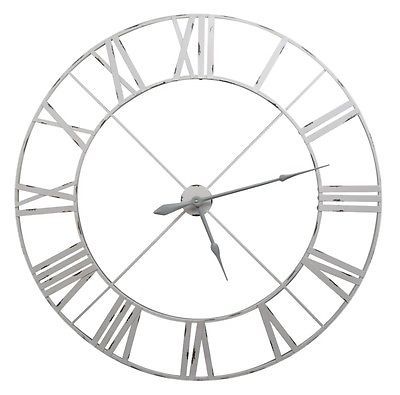 Extra Large Off White Contemporary Skeleton Metal Roman Numeral Wall Clock 110cm For Sale Online Ebay Wall Clock Modern Giant Wall Clock Metal Wall Clock