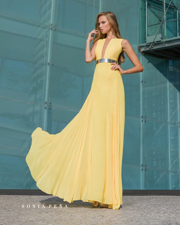 Vestidos De Fiesta Sonia Peña 2018 Amarillo Vestidos De Fiesta Vestidos De Fiesta 2018 Vestido De Madrina