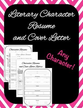 This Common Core assignment gives students the opportunity to complete a character analysis in the form of a resume and cover letter. Any literary character will work with this product. While writing from the perspective of a literary character, students are guided through the components and format of a cover letter and resume.