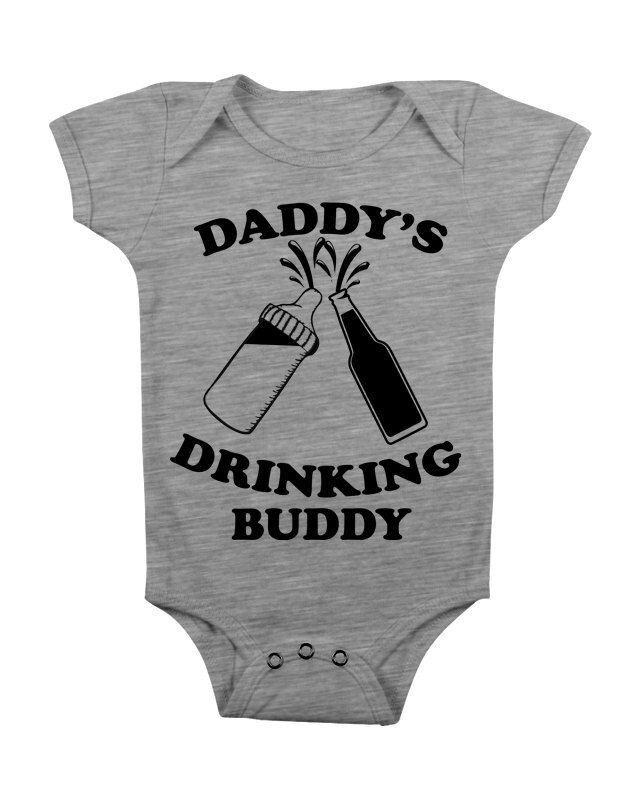 Daddys Drinking Buddy Funny Shower Gift Infant Gerber Onesie Baby Bodysuit
