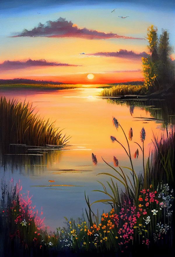 Unique Landscape Painting Landscape Art Painting Sunset Canvas Unique Landscape Painting Landscape Art Painting Sunset Canvas