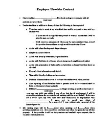 samples of daycare contracts