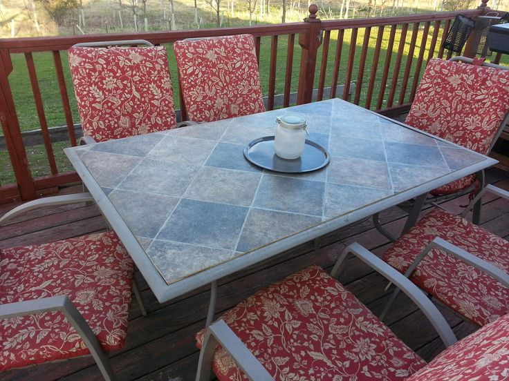 Replacing The Broken Glass On Our Patio Table Diy Tile Redo Replacing The Broken Glass On Our Patio, How To Fix Glass Patio Table