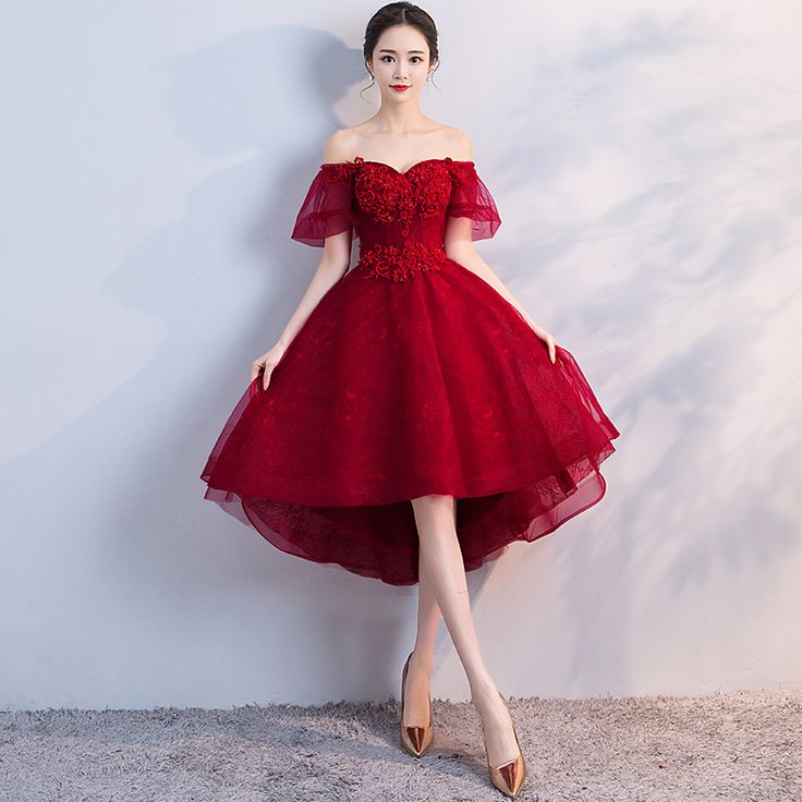 Cute burgundy lace short prom dress, burgundy evening dress from Little Cute – Dresses Cute burgundy lace short prom dress, burgundy evening dress from Little Cute – Dresses
