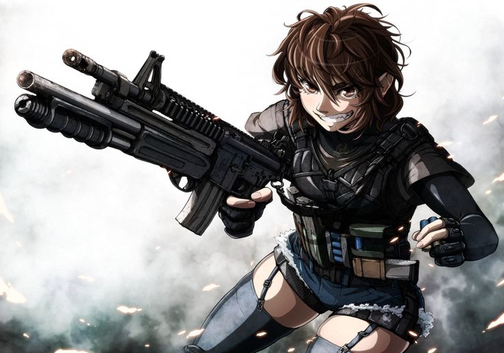 Girl with gun anime