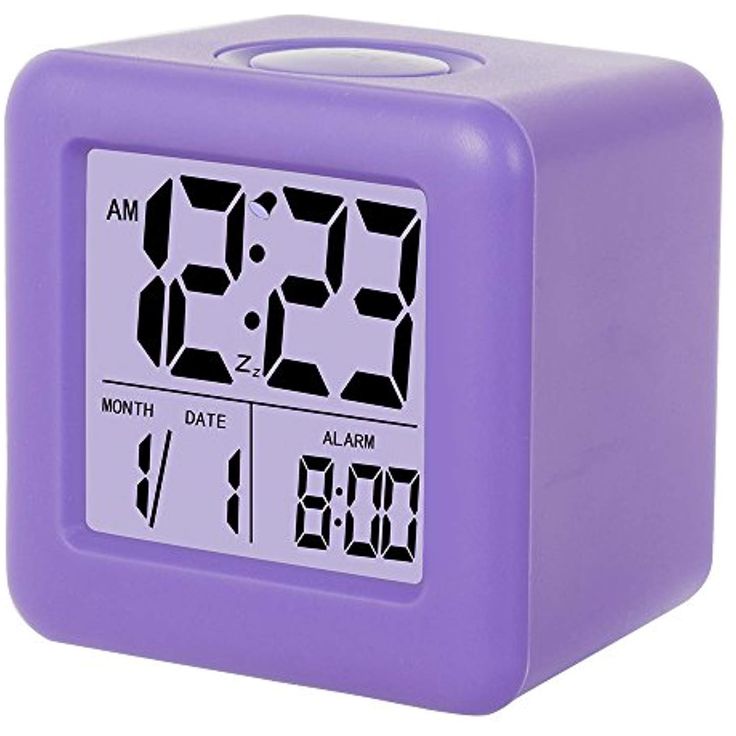Skynature Digital Alarm Clock Kids 3 Led Display With Nightlight Snooze Calendar For Girls Bedrooms Purple Digital Alarm Clock Kids, Purple Alarm Clock