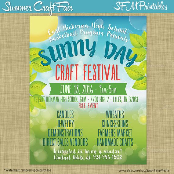 Summer Craft Bazaar Fair Market Expo Spring Catalogue Sale