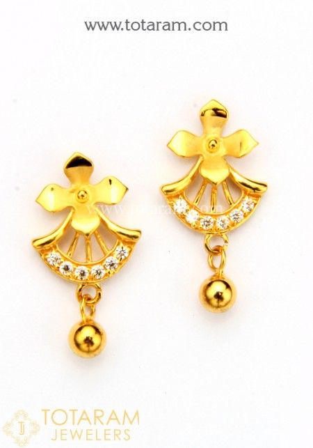 Gold Earrings For Women Jewllery Gold Earrings For Women Online Indian 22k Back Stud South With