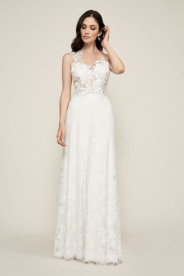 Diandra Illusion Wedding Dress By Tadashi Shoji Available At