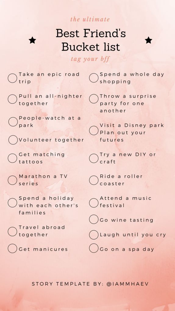 Best Friends Bucket List Instagram Story Template Best Friends Bucket List Instagram Story Template