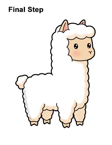 Draw a Cartoon Llama